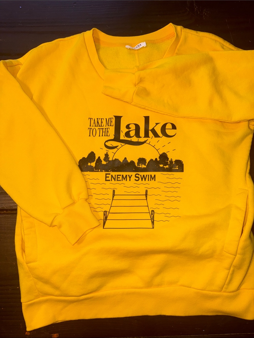 Yellow 'Take Me to the Lake' Graphic Sweatshirt